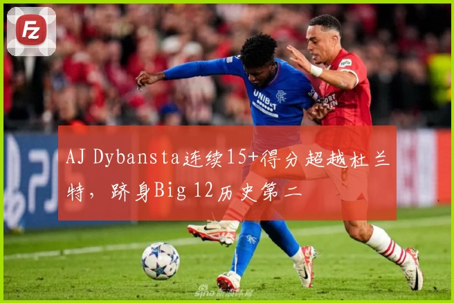 AJ Dybansta连续15+得分超越杜兰特，跻身Big 12历史第二